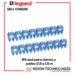 #6-Azul p/clemas y cables 0.5-1.5m Legrand-038216